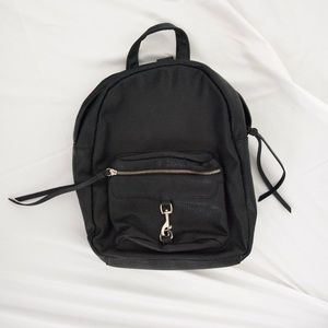 Black leather backpack